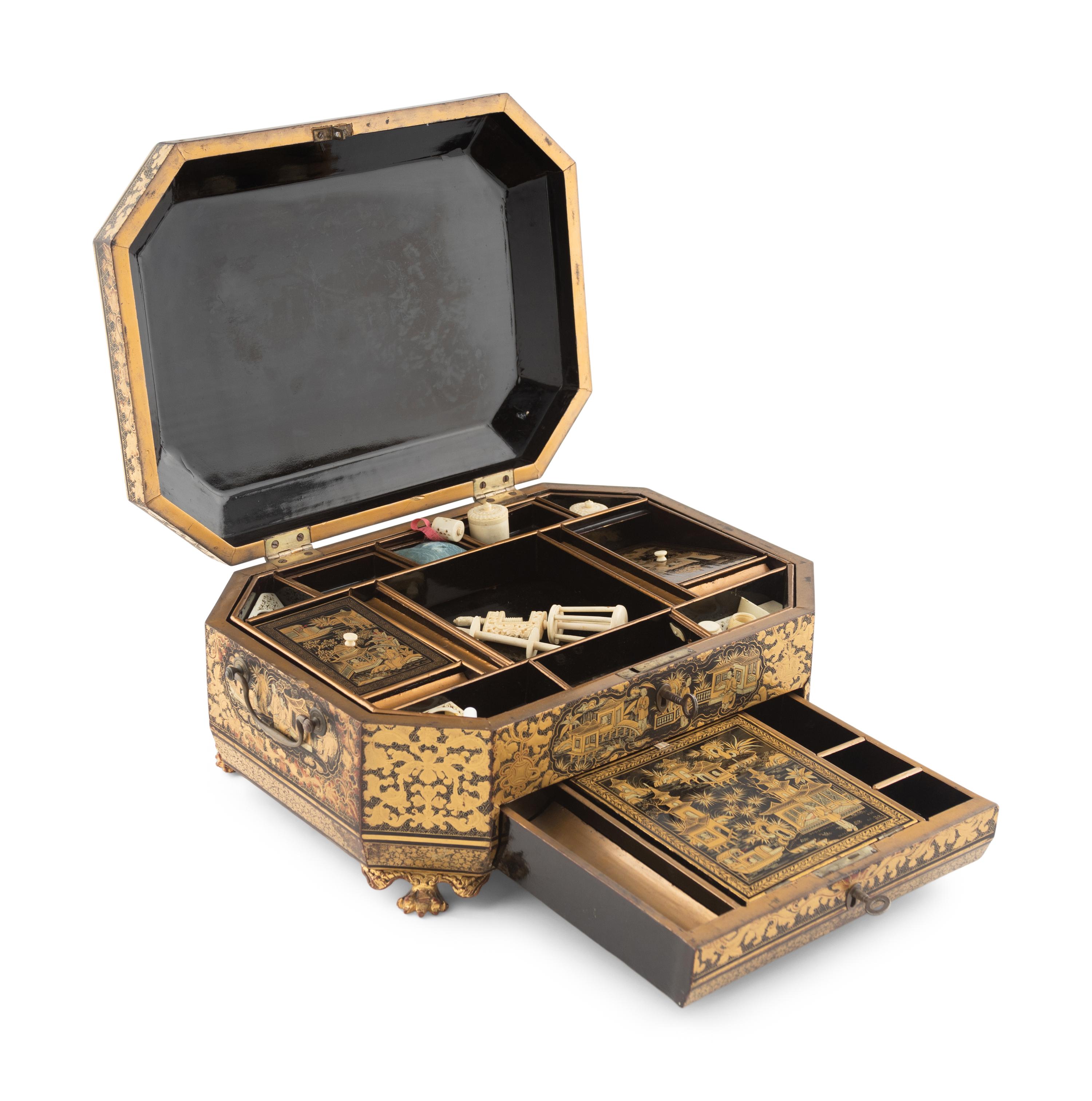 A Chinese Export Lacquer Box