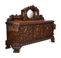An Austro-Hungarian Carved Mahogany Sideboard — Early 20th Century