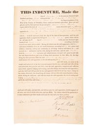 [AMERICANA]. Indenture placing "a poor child" into an apprenticeship.