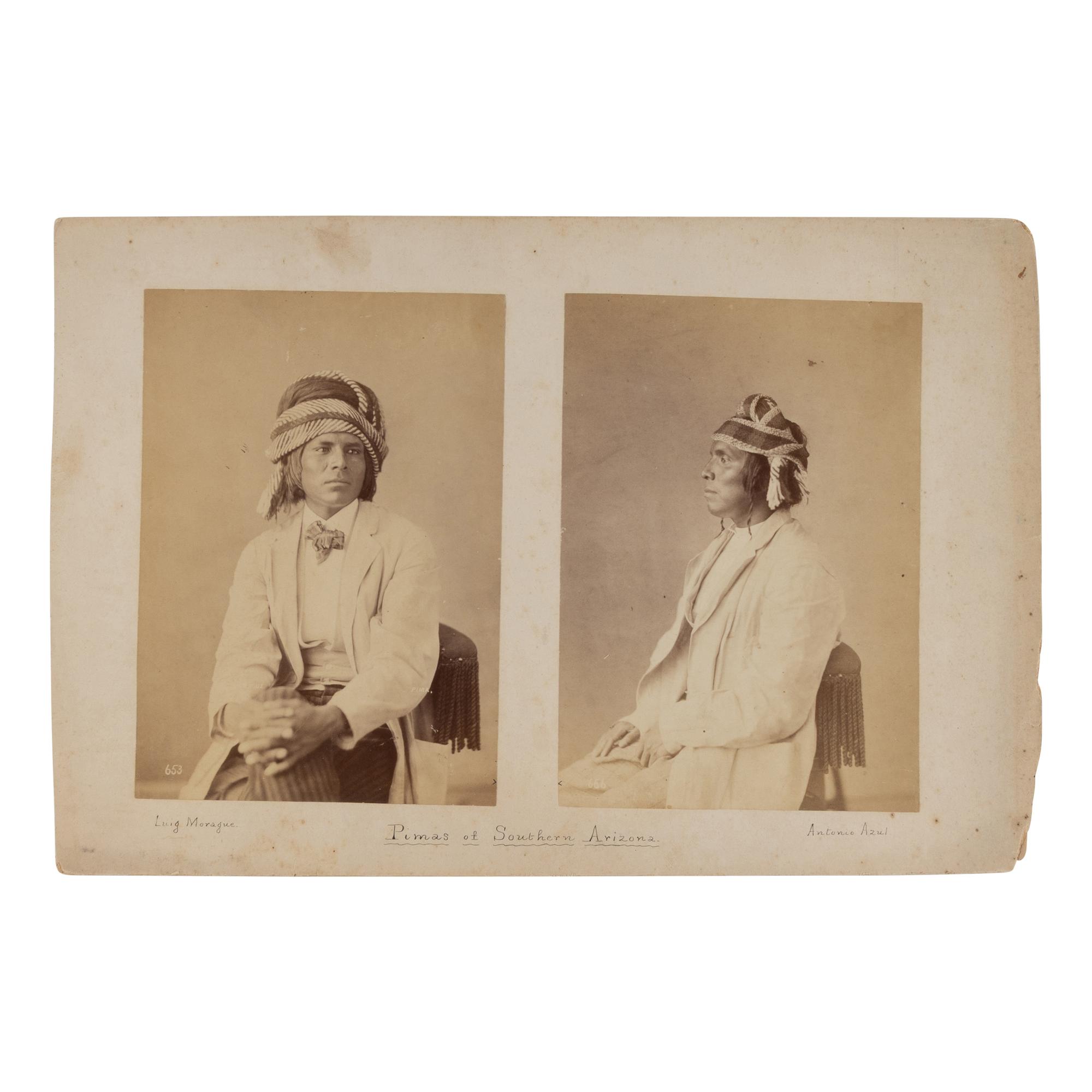 Alexander Gardner (Scottish-American, 1821-1882) — Luis Morago and Antonio Azul, Pima ca 1872