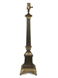A French Gilt and Patinated Bronze Table Lamp