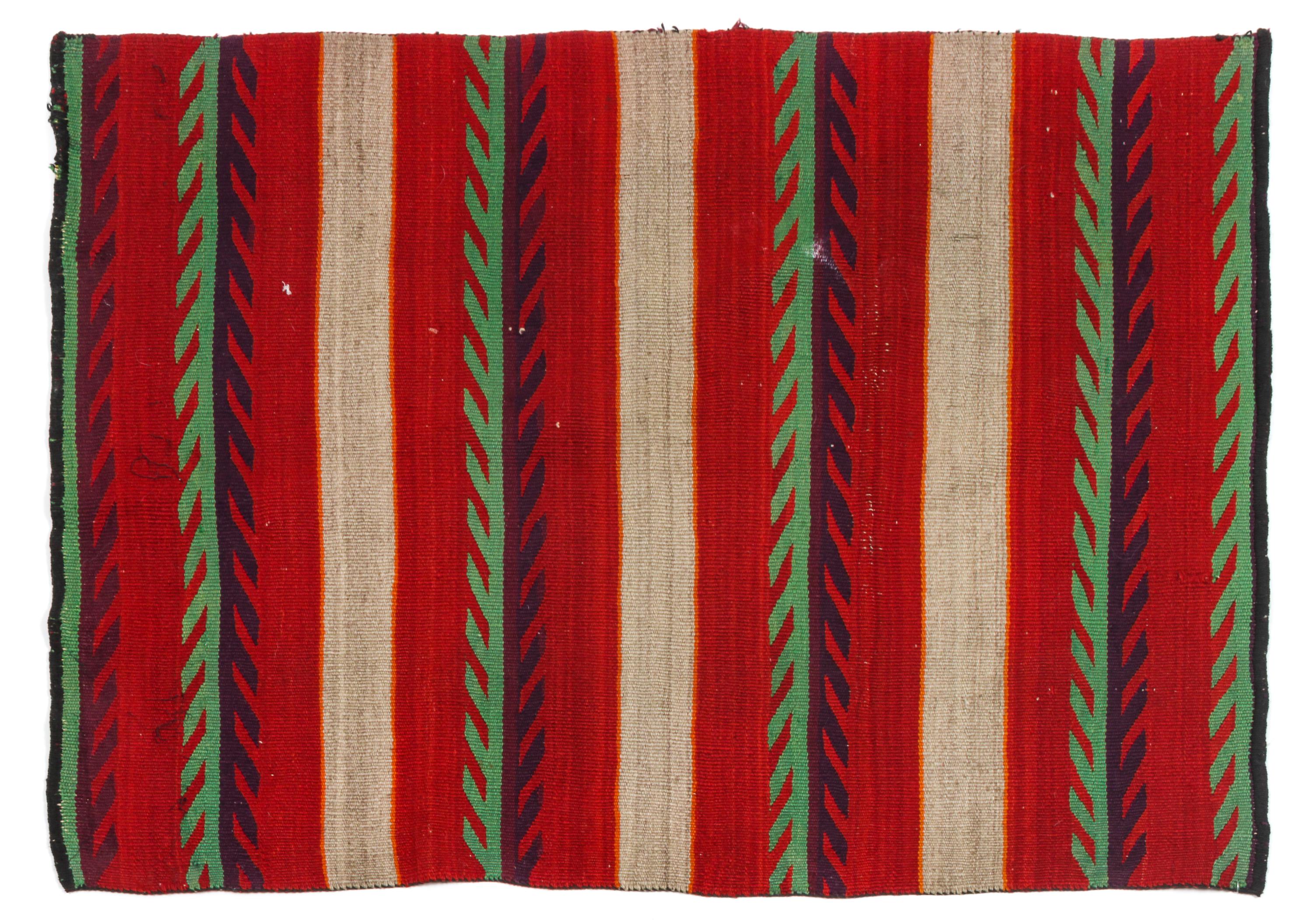 Navajo Banded Blanket 43 1/2 x 42 inches