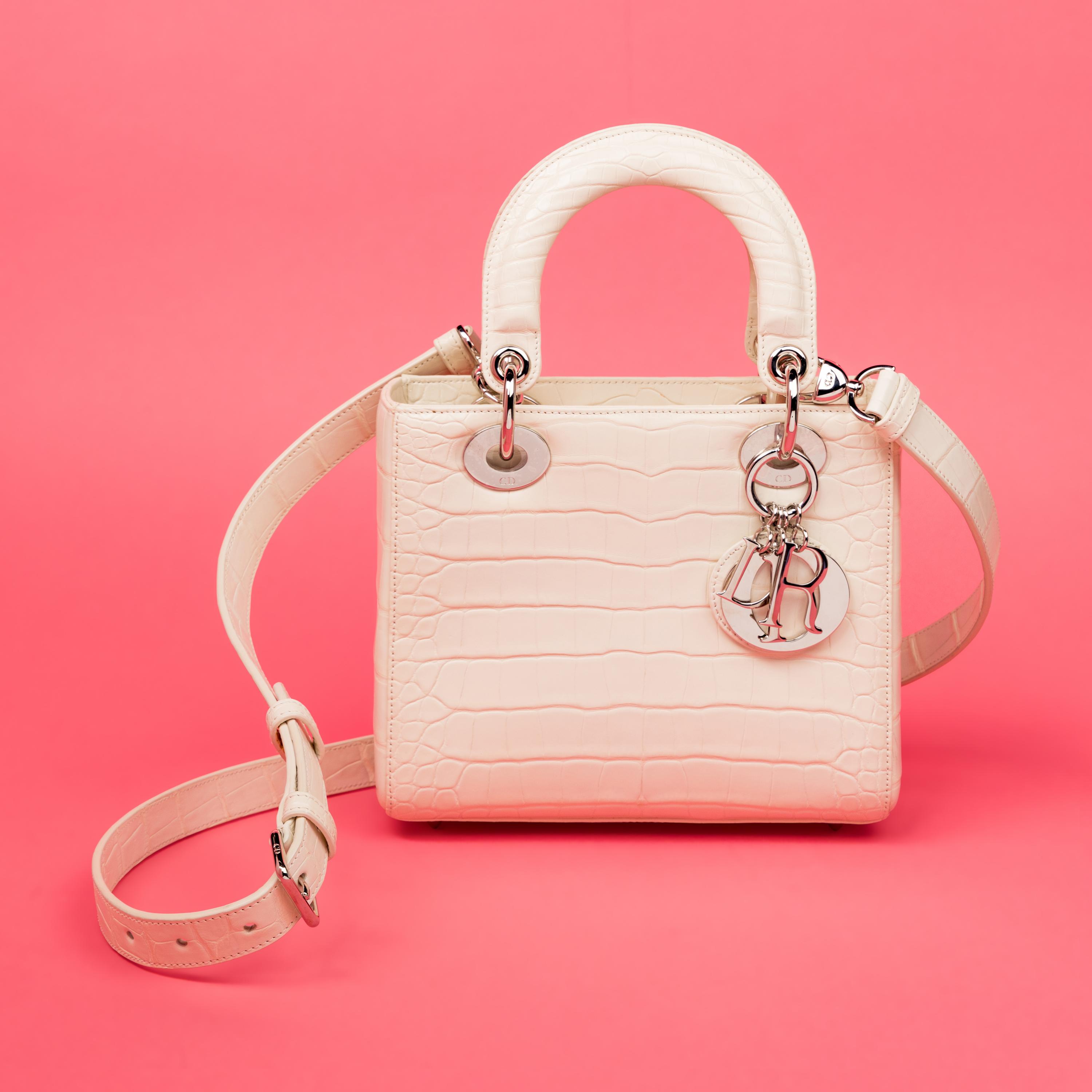 Christian Dior, Small Lady Dior in Off-White Alligator