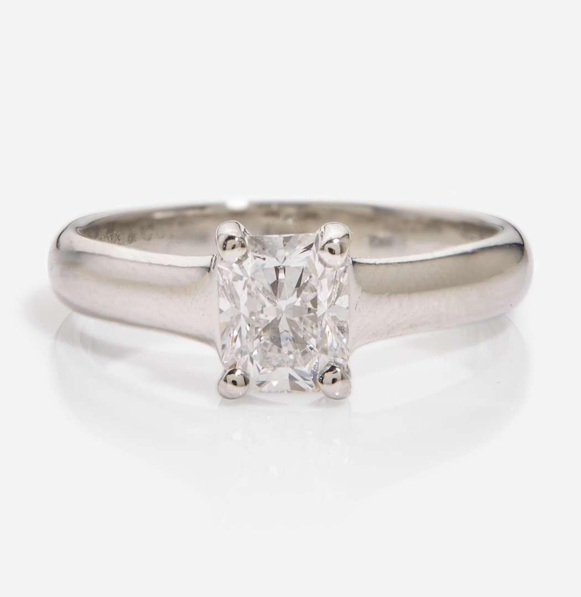 A Tiffany & Co. Lucida Diamond Solitaire Engagement Ring 0.88 Carat Internally Flawless Tiffany & Co. Lucida Diamond