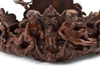 A Rococo Style Patinated Bronze Figural Jardinière