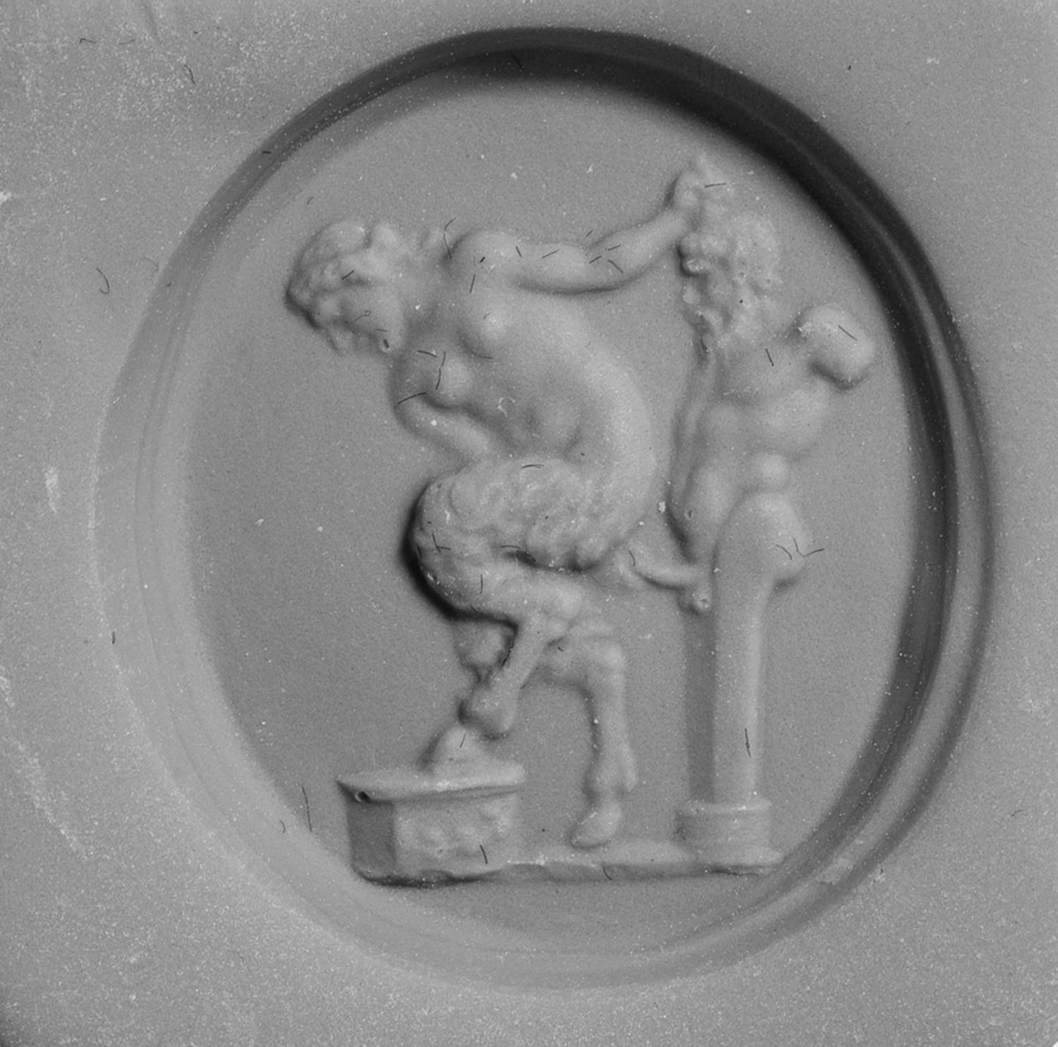 A Tassie Glass Cast Intaglio with an Erotic Scene