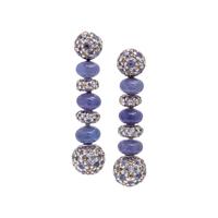 Tanzanite, Diamond, and White Gold Bead Earrings