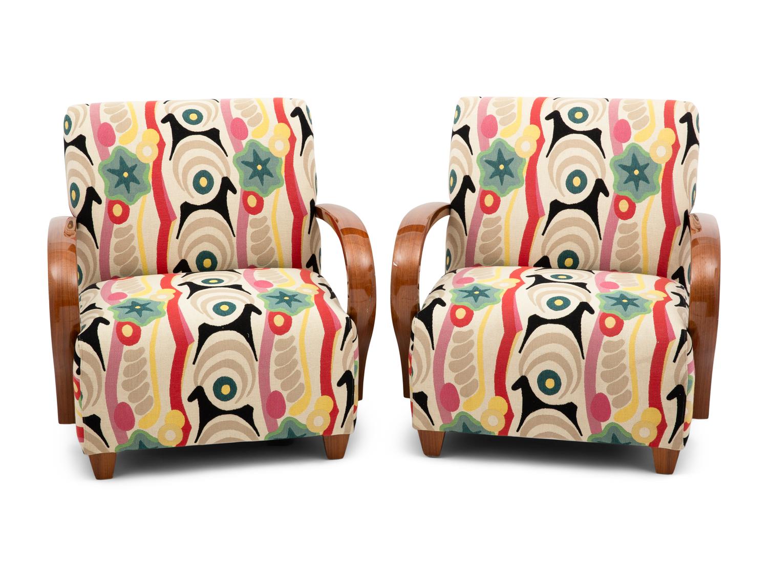 A Pair of Art Deco Style Bentwood Lounge Chairs