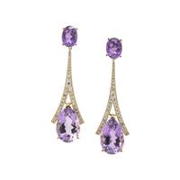 AMETHYST AND DIAMOND EARRINGS