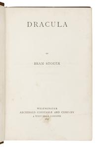 STOKER, Bram (1847-1912). Dracula . Westminster: Archibald Constable and Company, 1897.