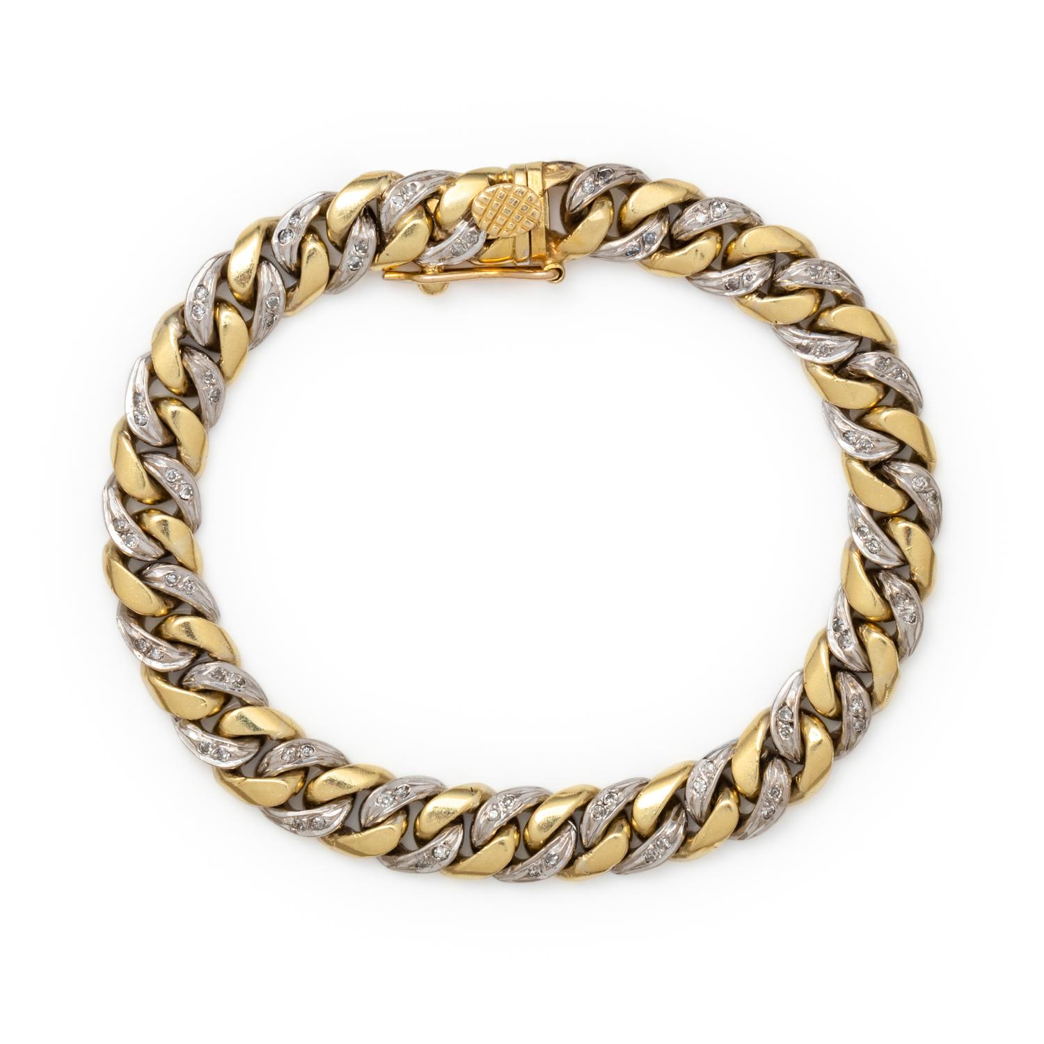BICOLOR GOLD AND DIAMOND BRACELET