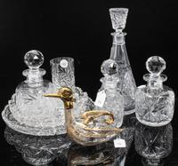 A Group of Eight Cut Glass Articles Height of tallest 12 1/4 inches.