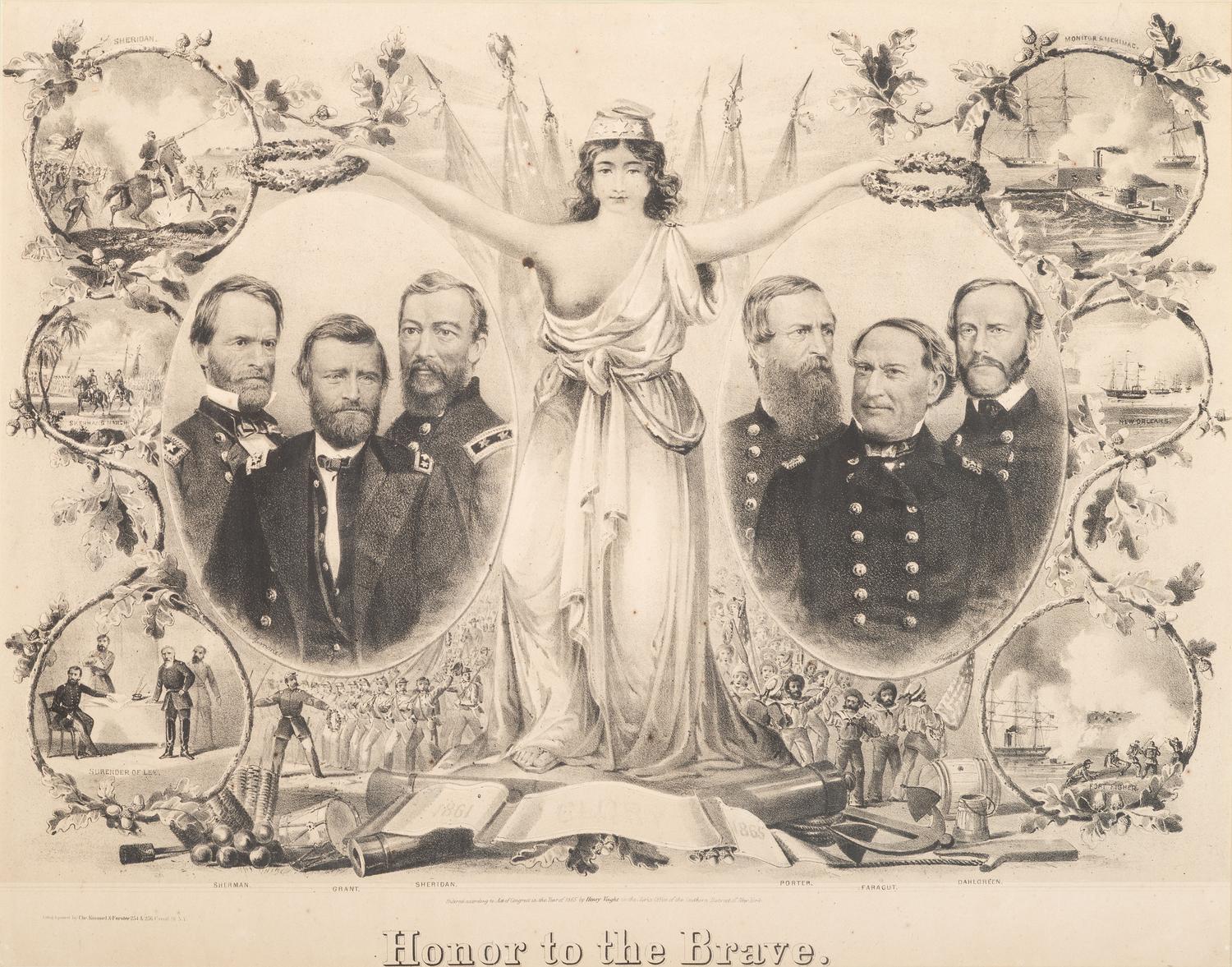 [CIVIL WAR]. VOIGHT, Henry, artist. Chr. KIMMEL & FORSTER, lithographers. Honor to the Brave.