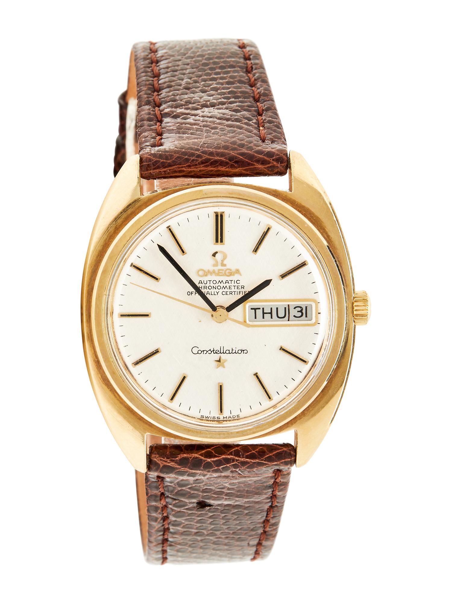 OMEGA, REF. 168.019 CD STAINLESS STEEL AND 14K YELLOW GOLD 'CONSTELLATION' DAY-DATE WATCH
