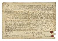 [Americana] [Salem Witch Trials] Hathorne, John, and Bartholomew Gedney. Manuscript Document, signed