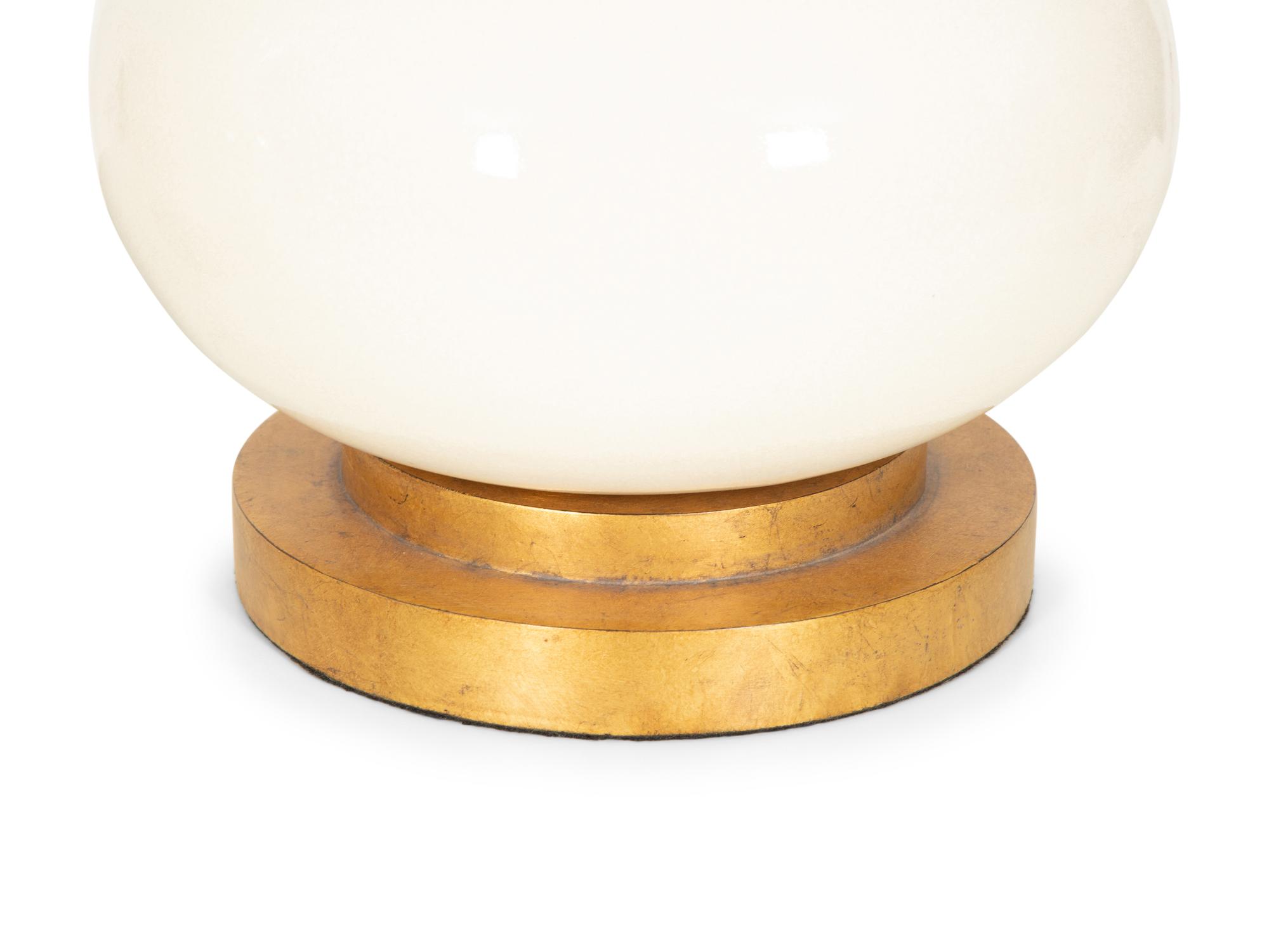 A Pair of Glazed Ceramic Baluster Form Table Lamps
