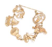 A 10 Karat Yellow Gold Charm Bracelet, 20.56 dwts.