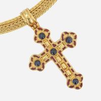 A Yellow Gold Necklace and Gemstone Pendant by Ilias LaLounis
