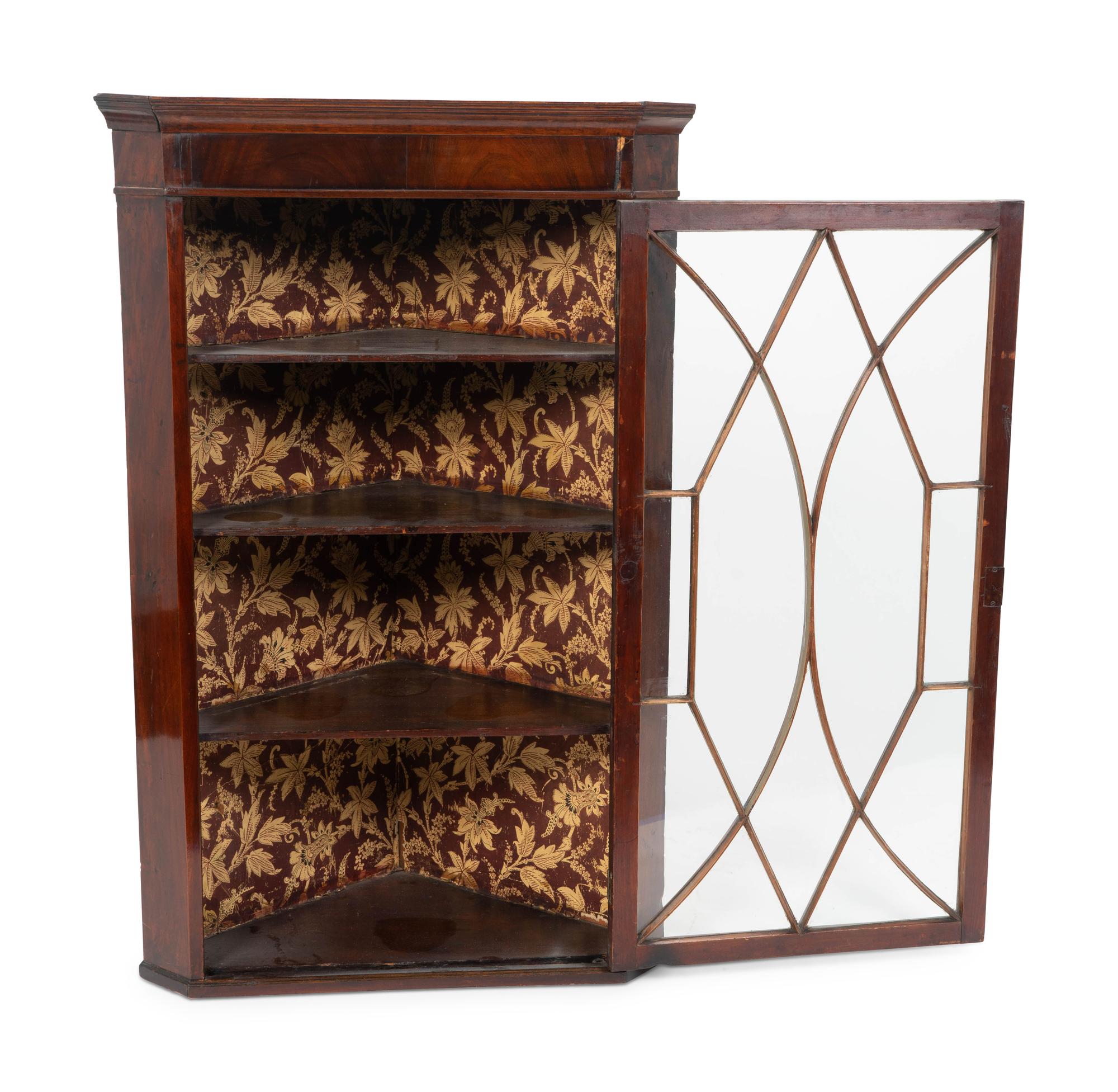 An George III Mahogany Hanging Corner Cabinet — 19TH CENTURY
