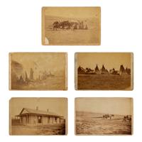 [Native Americana]. A group of 5 cabinet cards taken at Fort Custer and Standing Rock by Goff and Barry.
