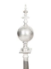 A Pair of Silvered Brass Andirons