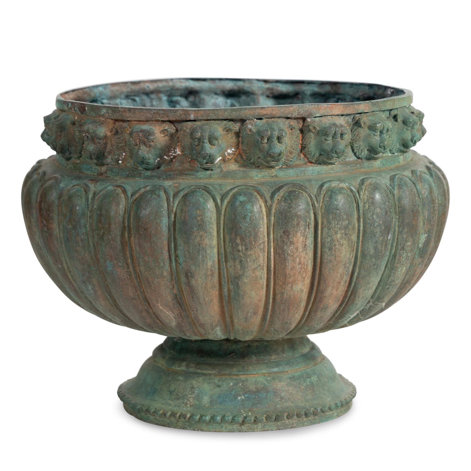 A Patinated Cast Metal Jardiniere