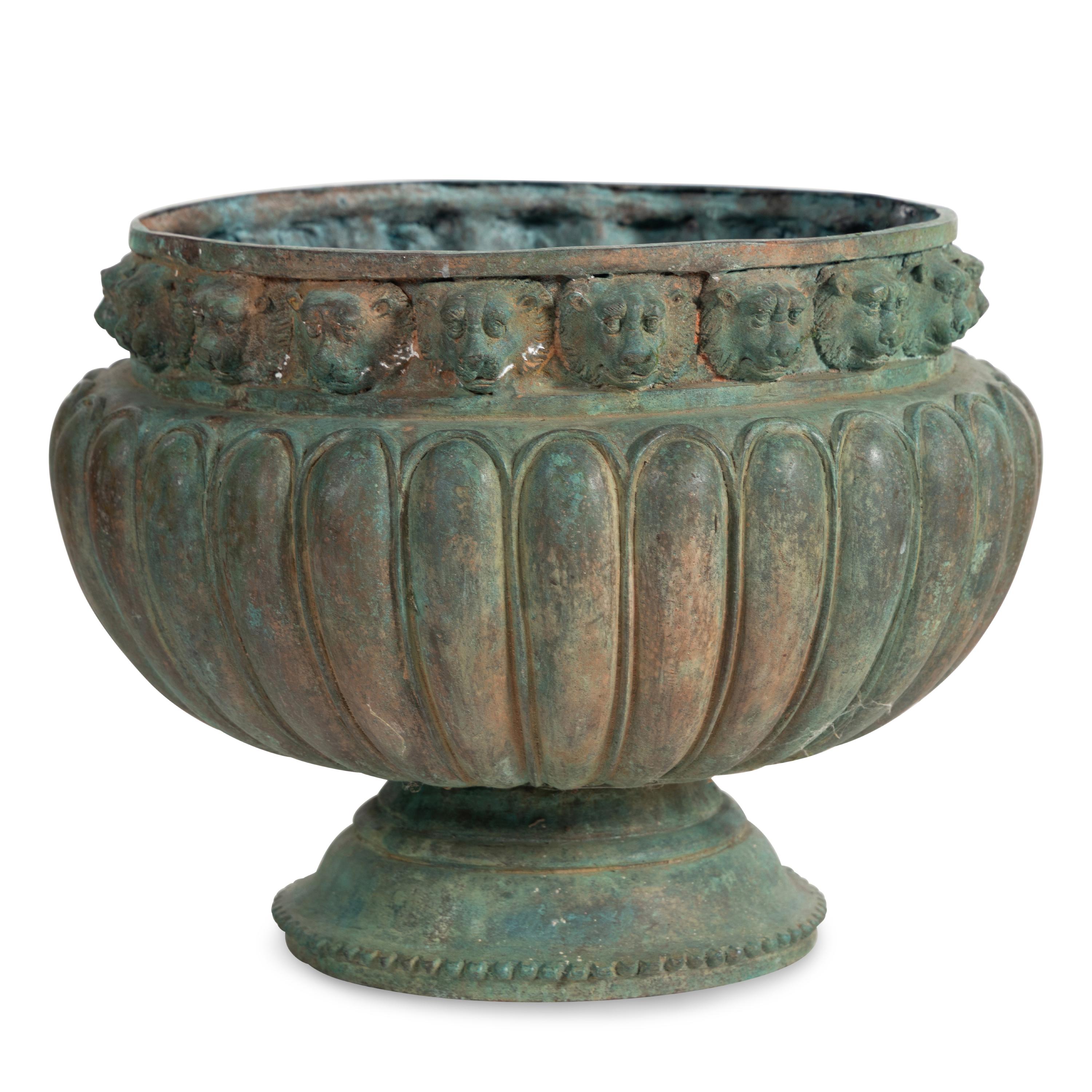 A Patinated Cast Metal Jardiniere