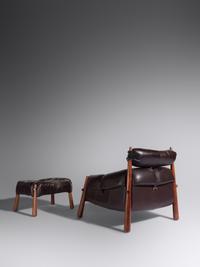 Pair of Lounge Chairs with Ottoman