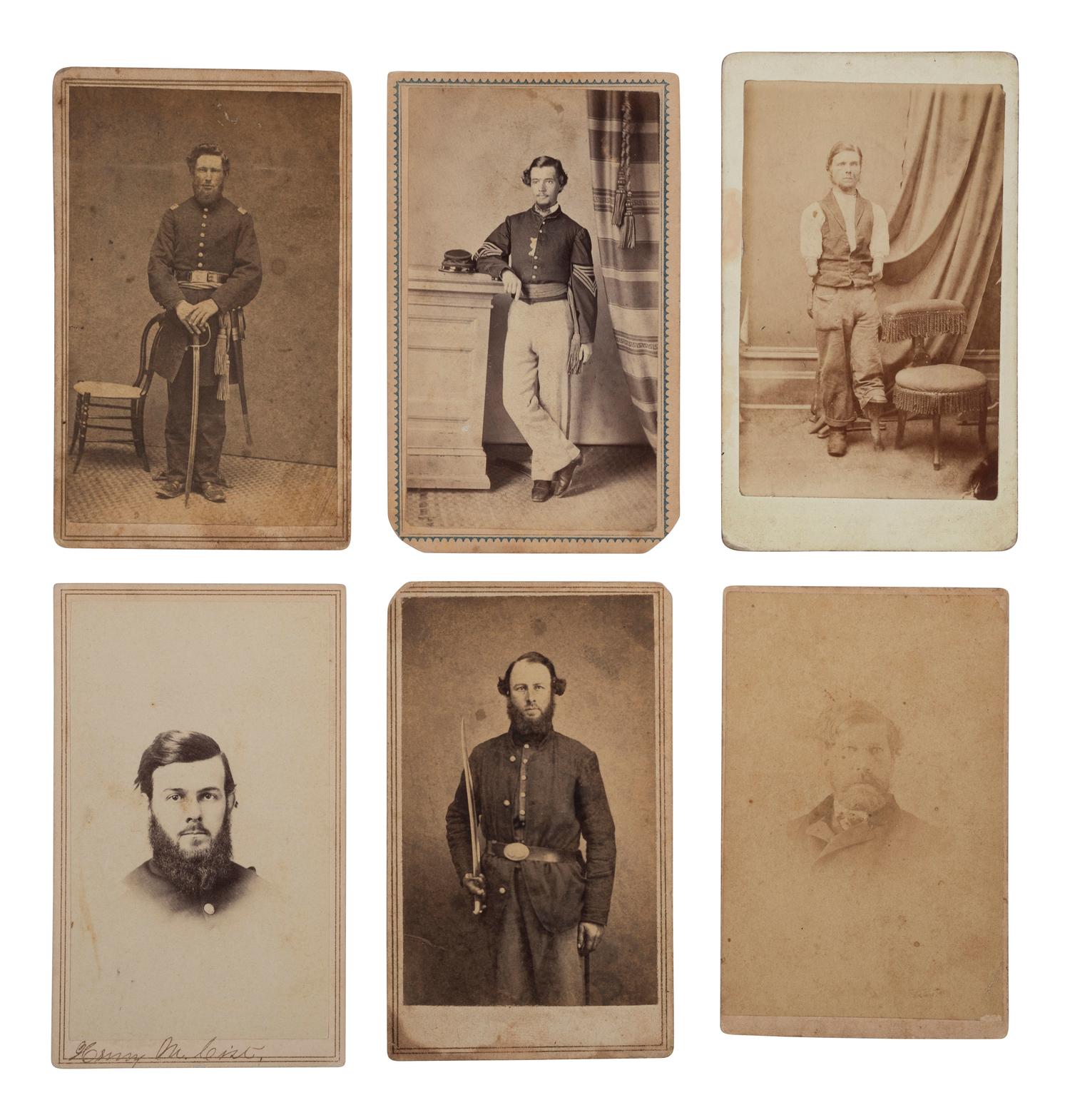[CIVIL WAR]. A group of 19 CDVs of Union officers and enlistedmen, some identified.