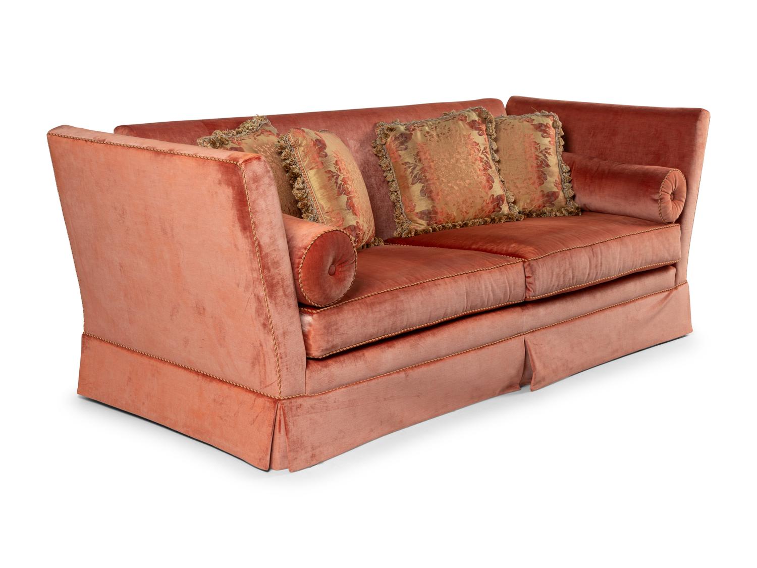 A Velvet Upholstered Knole Sofa