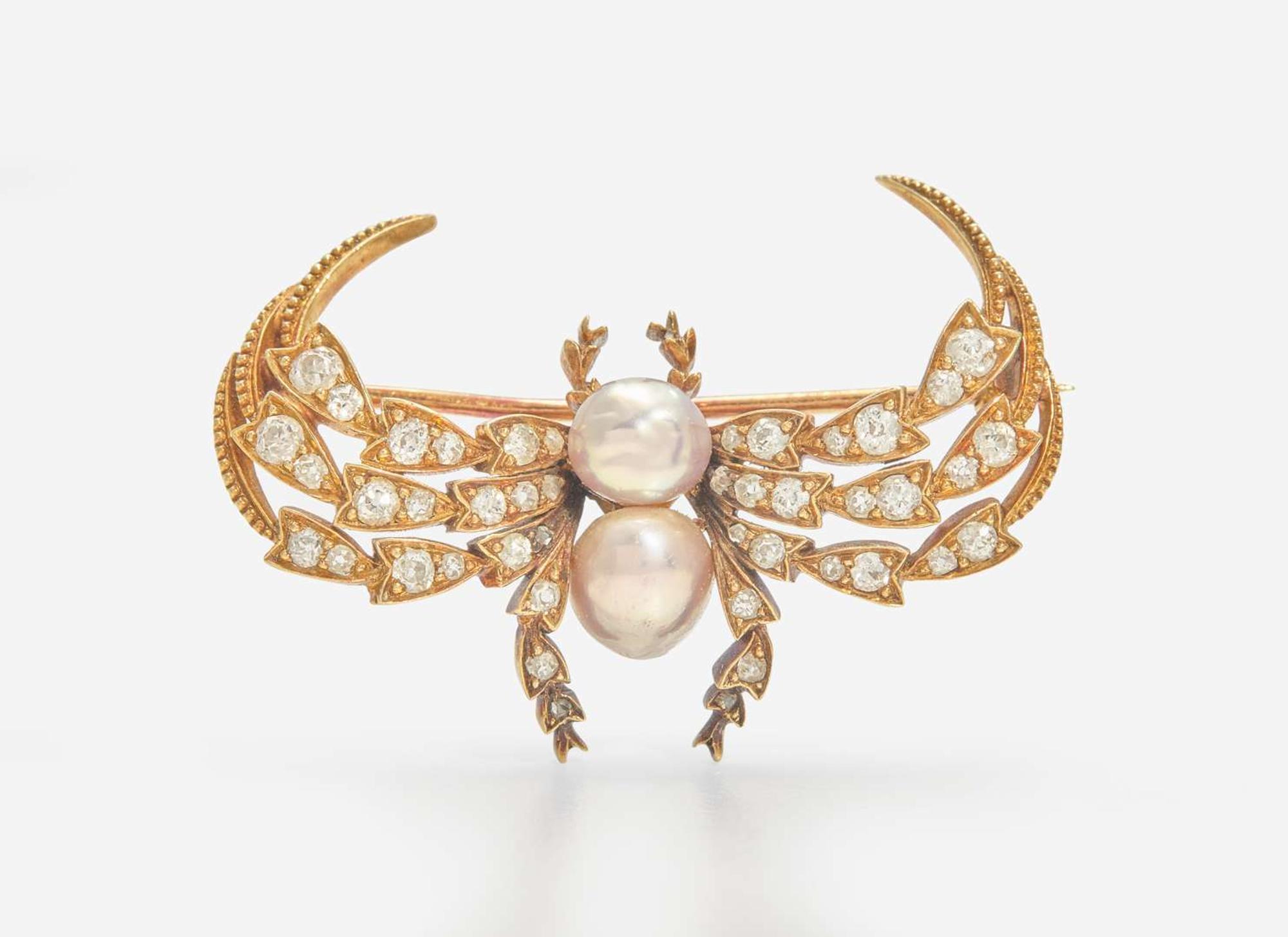 A Tiffany & Co. Paulding Farnham Antique Diamond and Pearl Spider Brooch Paulding Farnham for Tiffany & Co.