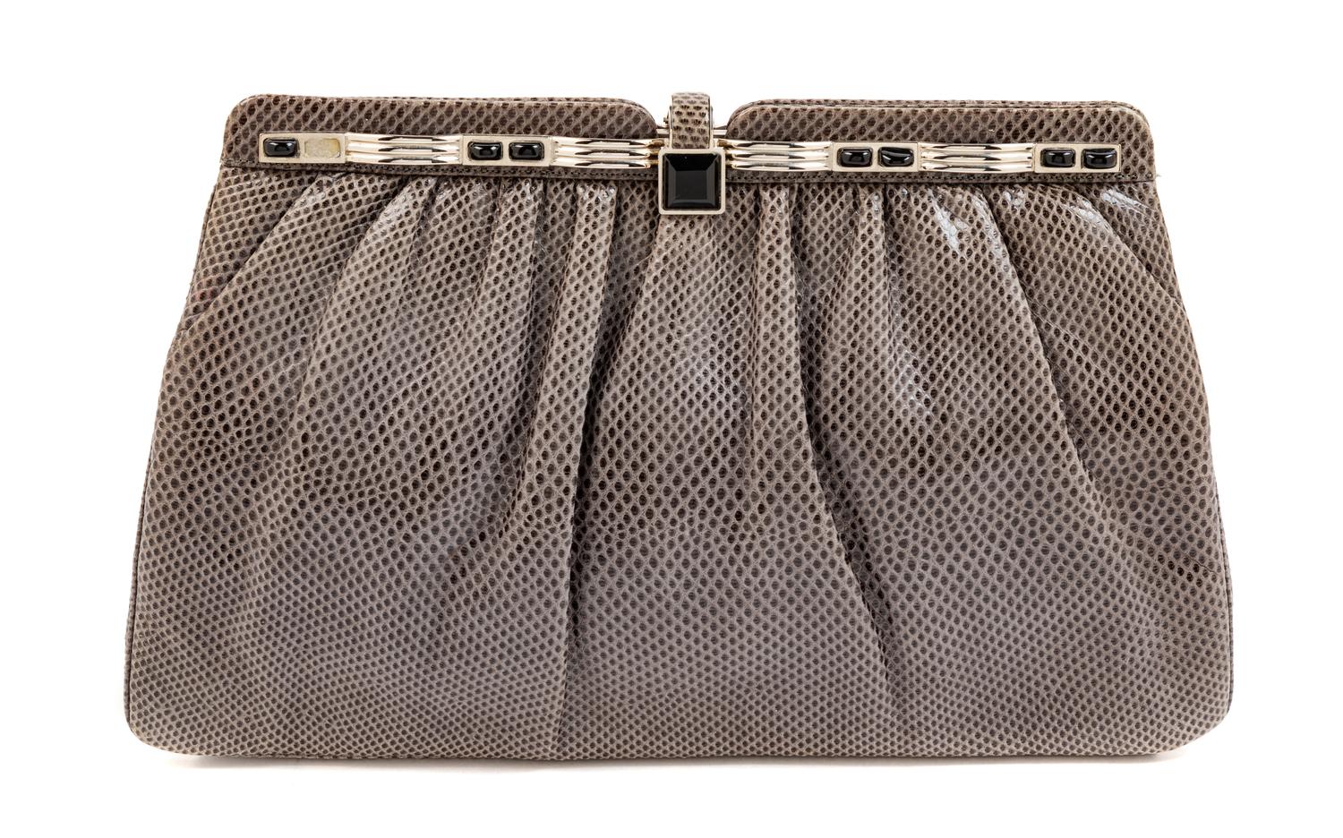 Judith Leiber Grey Skin Bag,