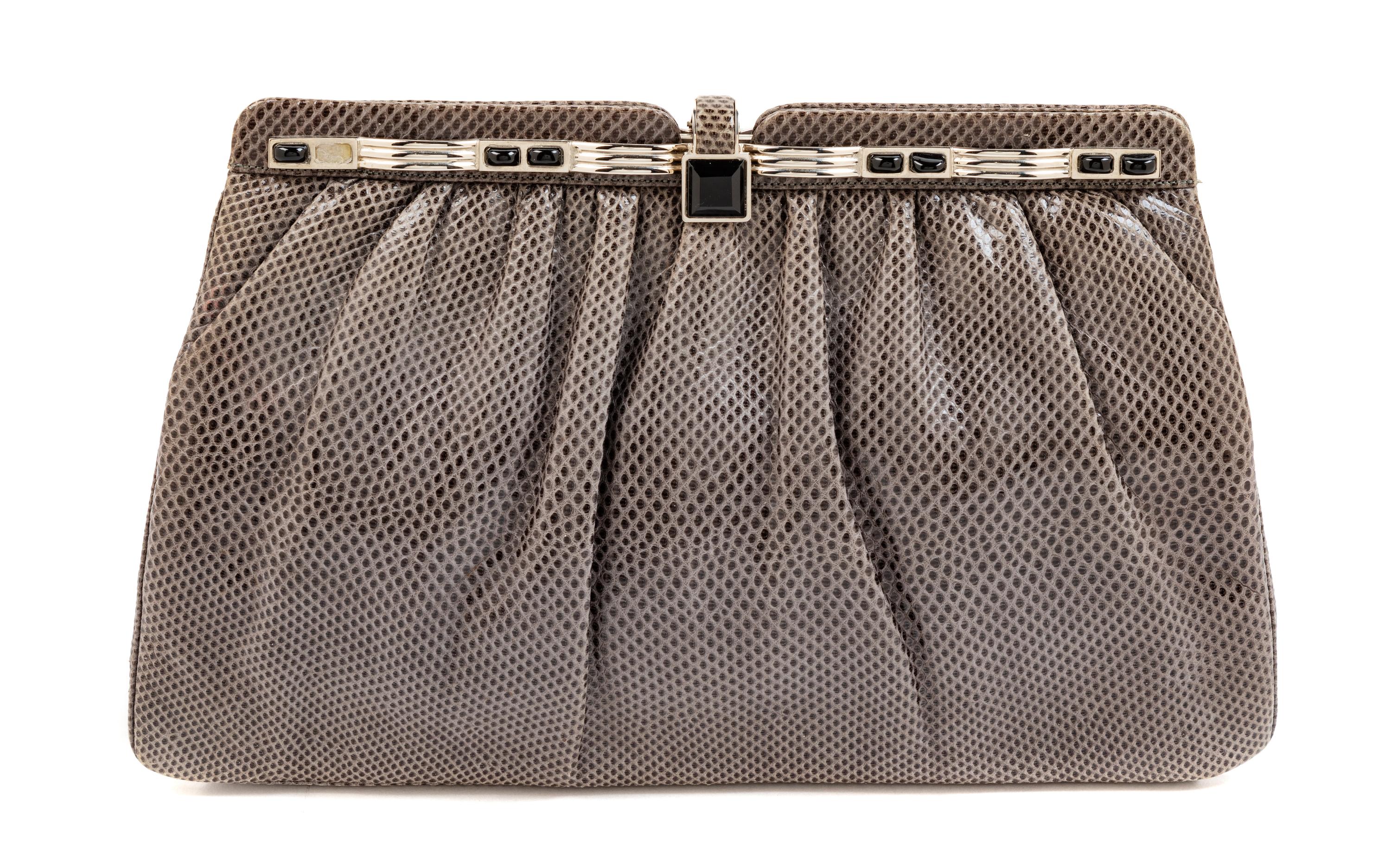 Judith Leiber Grey Skin Bag,