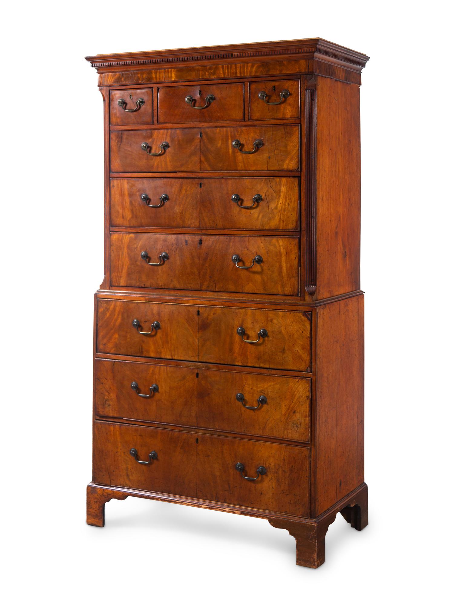 A George III Mahogany Chest on Chest