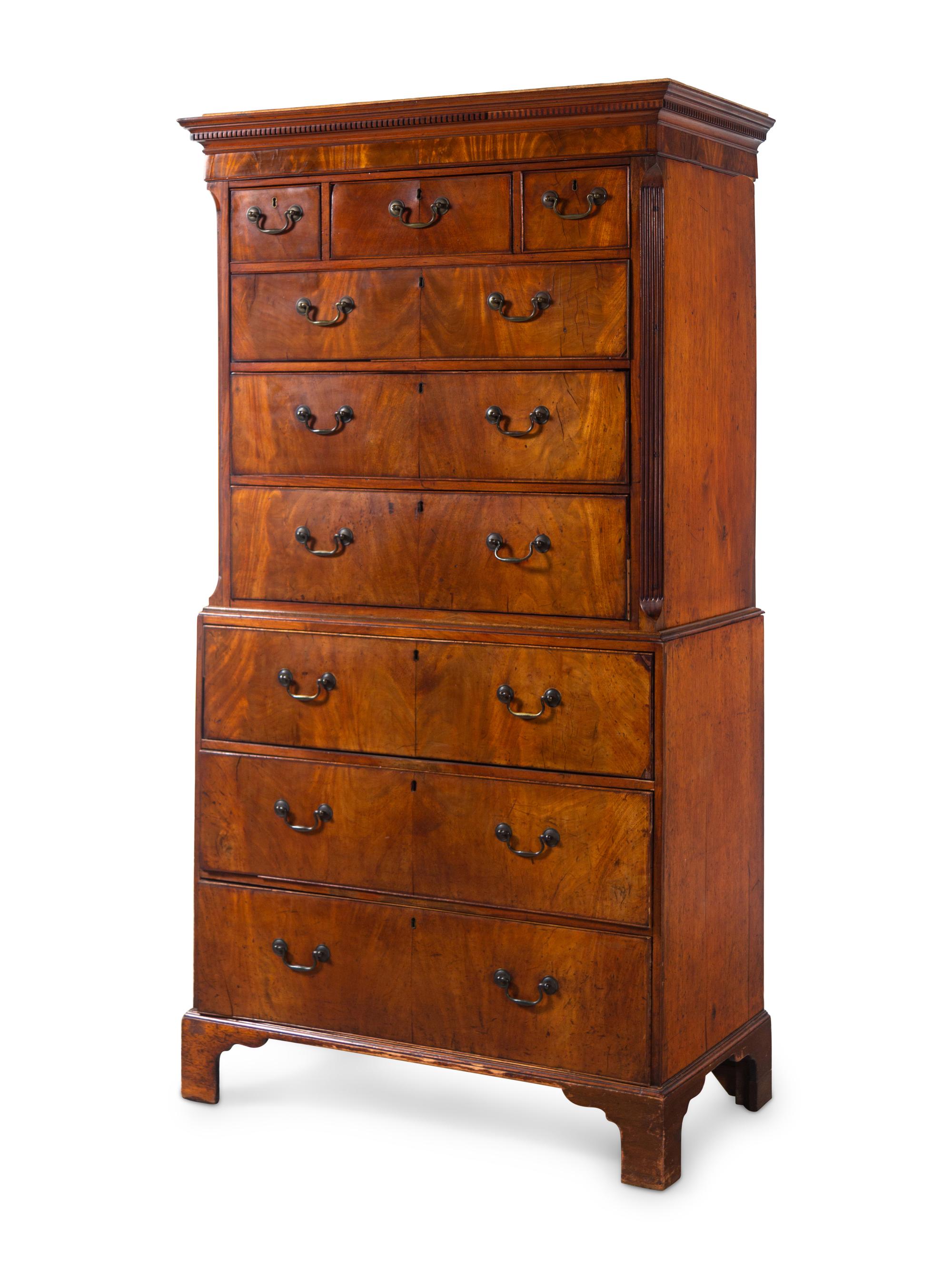 A George III Mahogany Chest on Chest