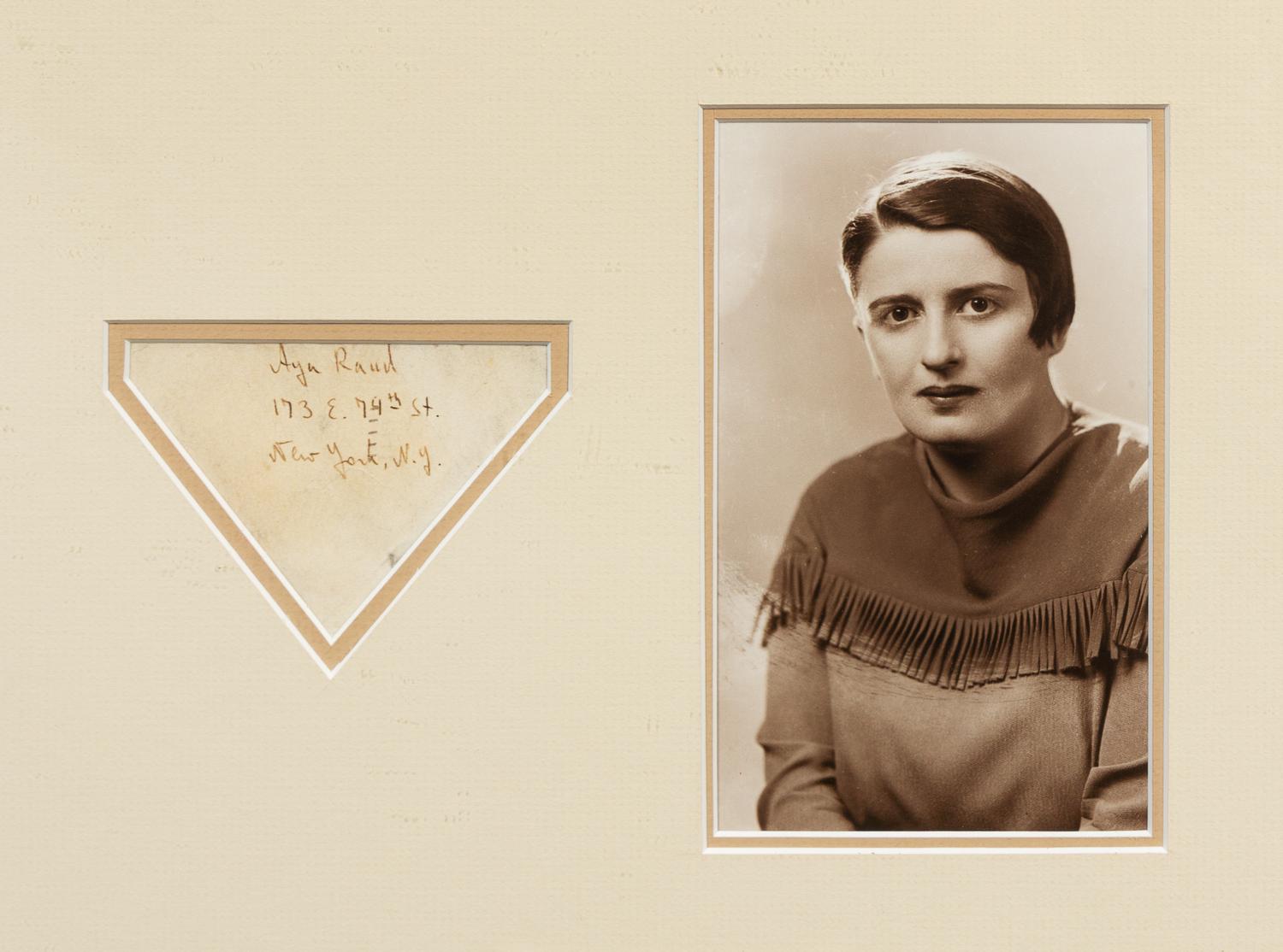 RAND, Ayn (1905-1982). Clipped signature ("Ayn Rand").