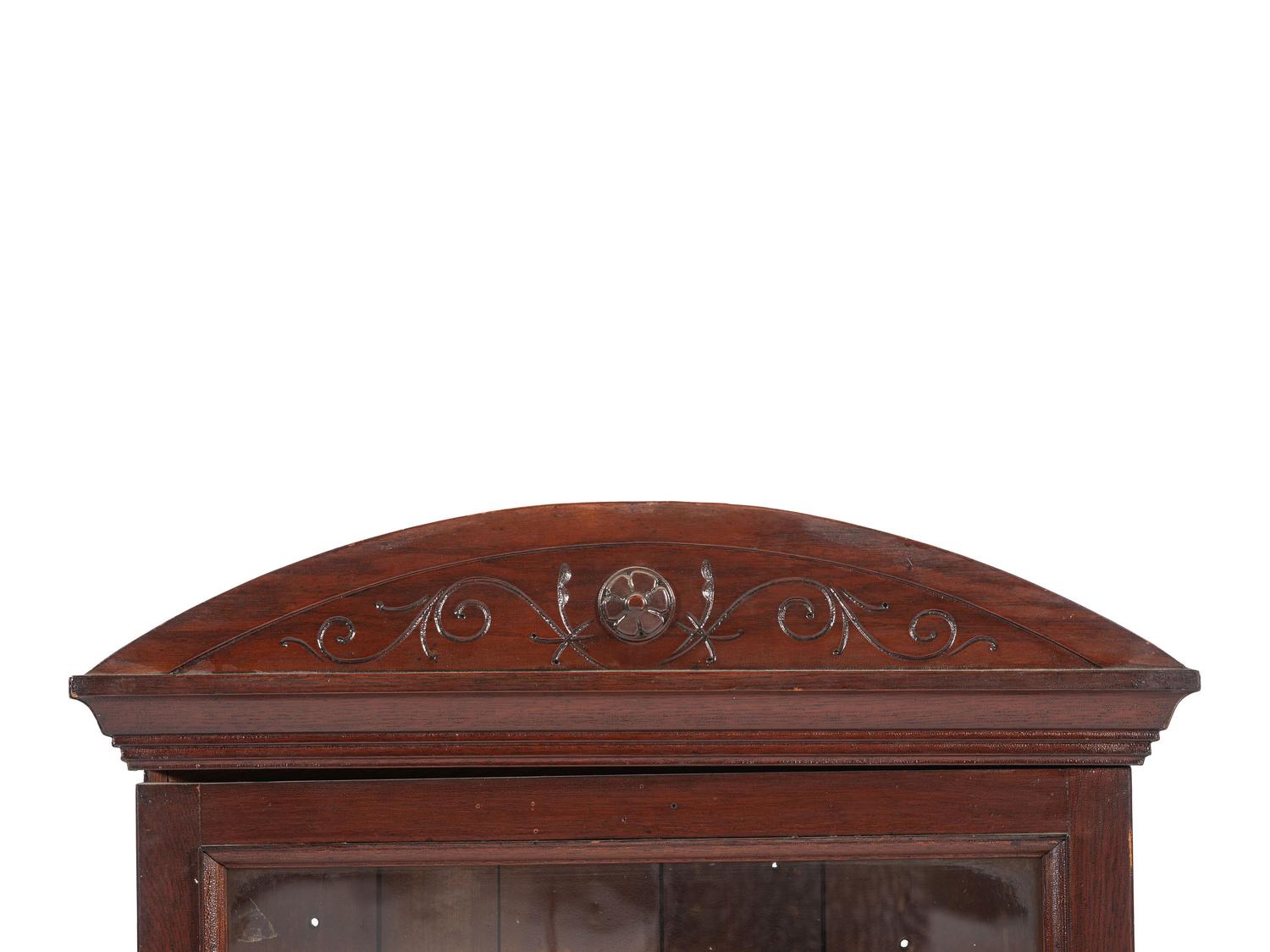An Oak Barbershop Advertising Display Case