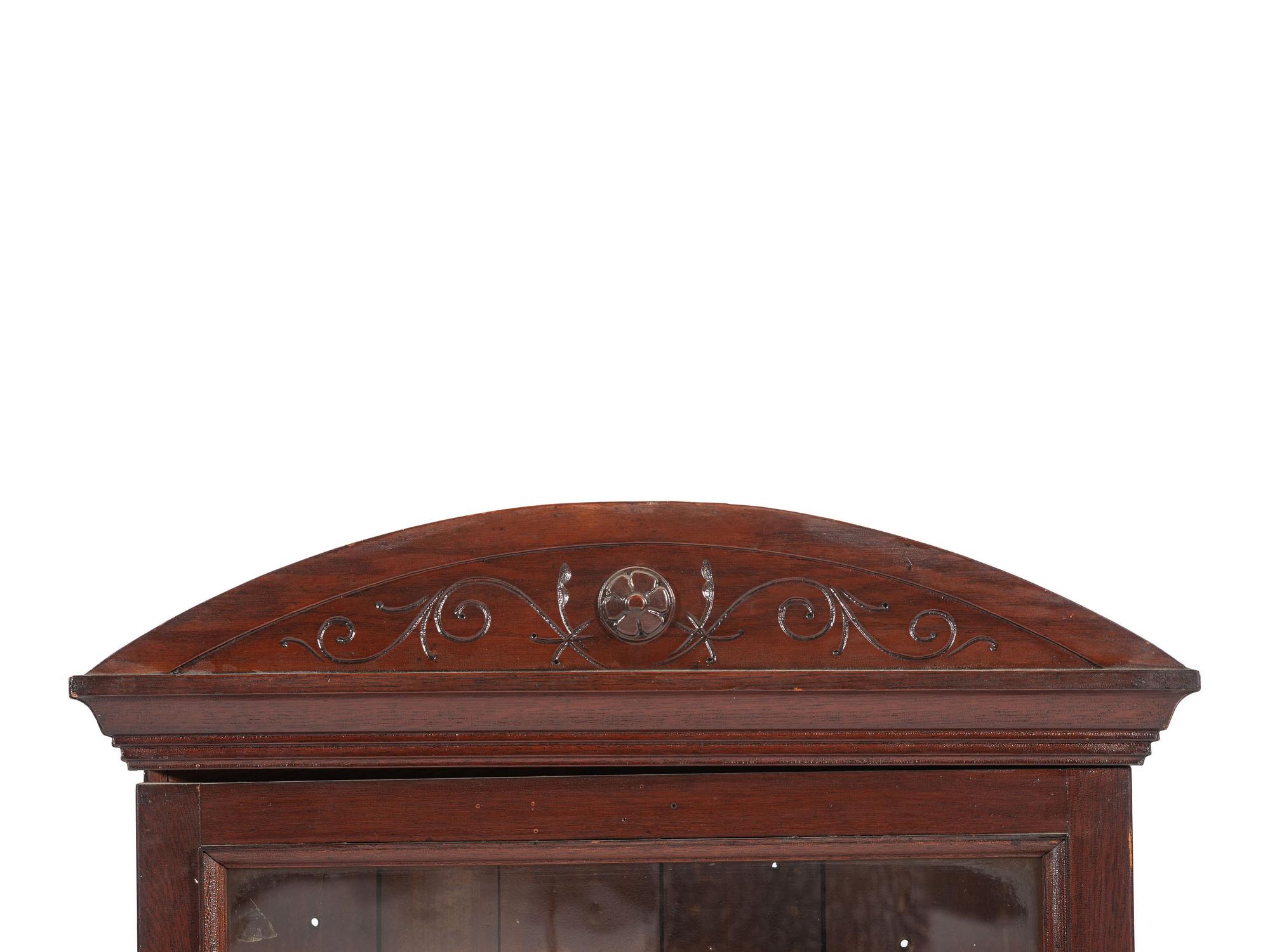 An Oak Barbershop Advertising Display Case