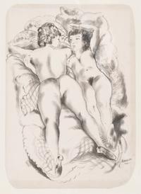 Emil Ganso, (German-American, 1895-1941), A group of three works: Sisters, Female Nude Before a Mirror, and The Bathers