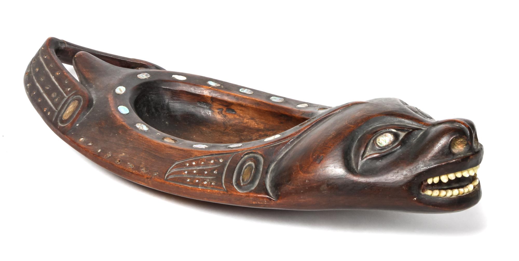 Tlingit Ceremonial Bowl Length 16 1/2 x width 7 1/2 inches