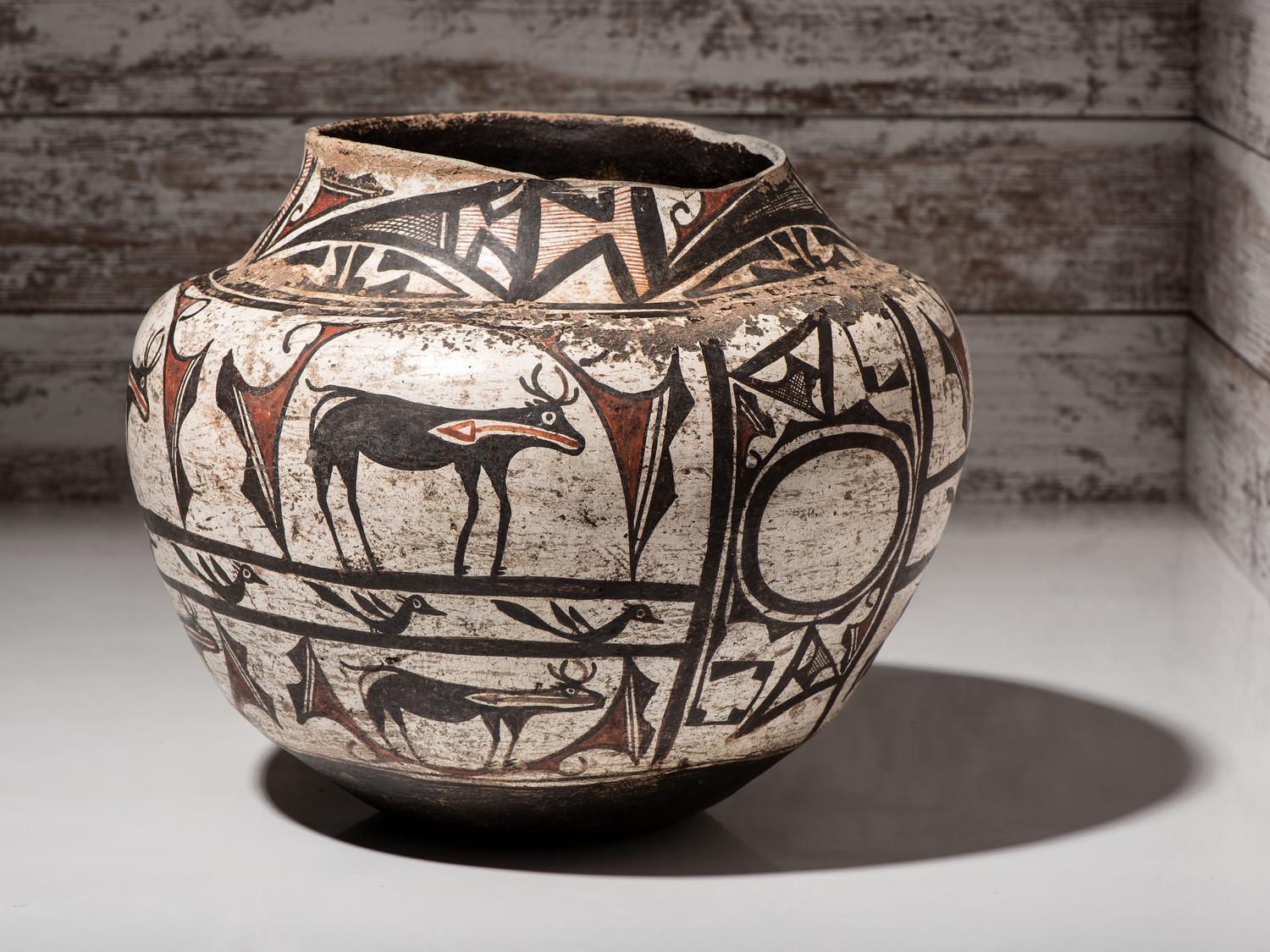 Zuni Polychrome Pottery Olla