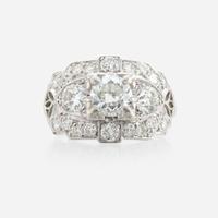 An Art Deco diamond and platinum ring