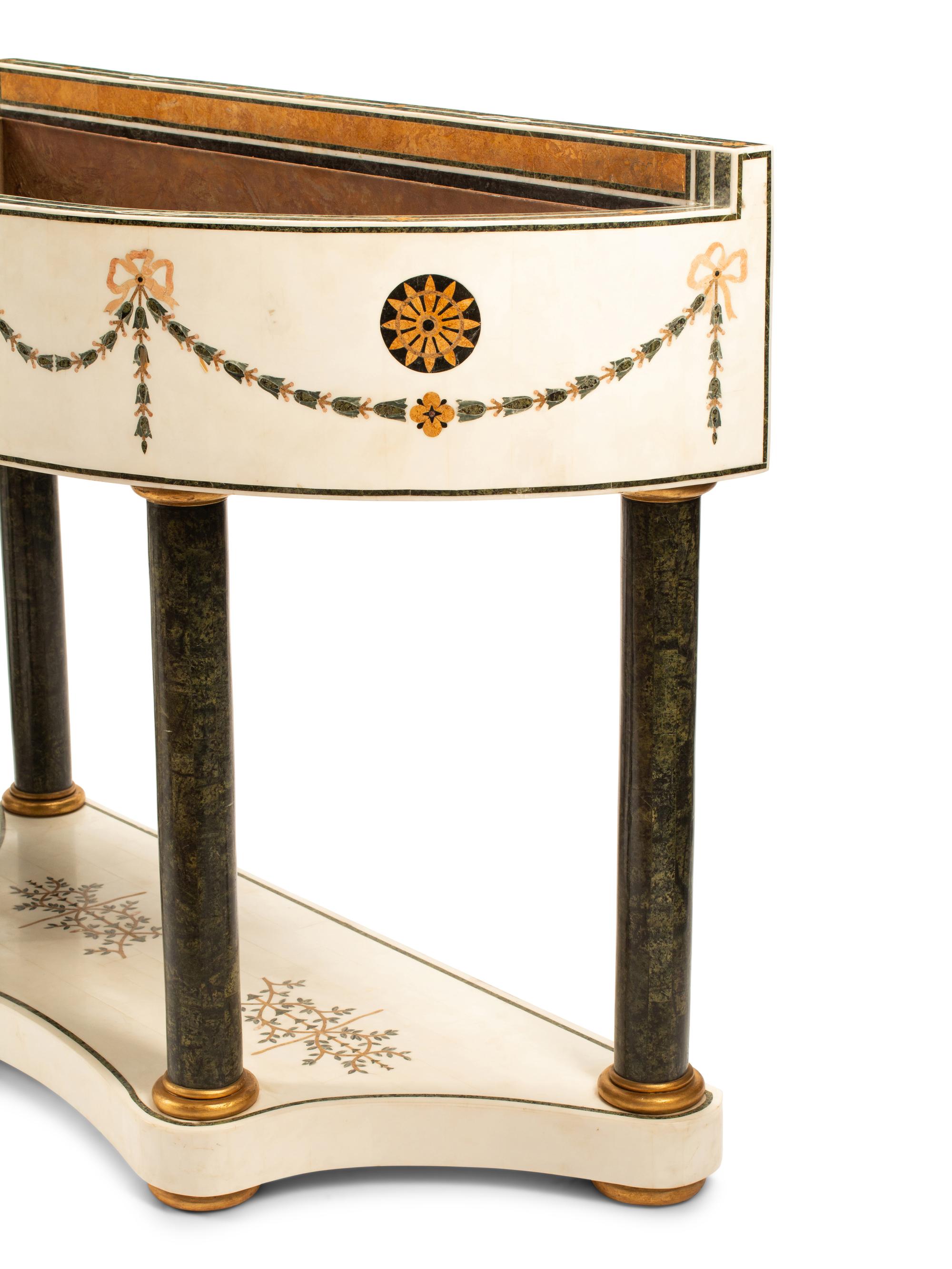 A Pair of Italian Neoclassical Style Specimen Marble Jardiniere Stands