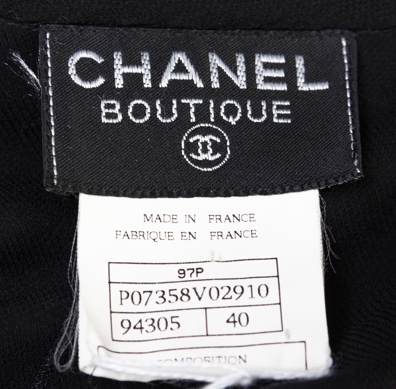 A Chanel Black Silk Gown Ensemble, Size 40.