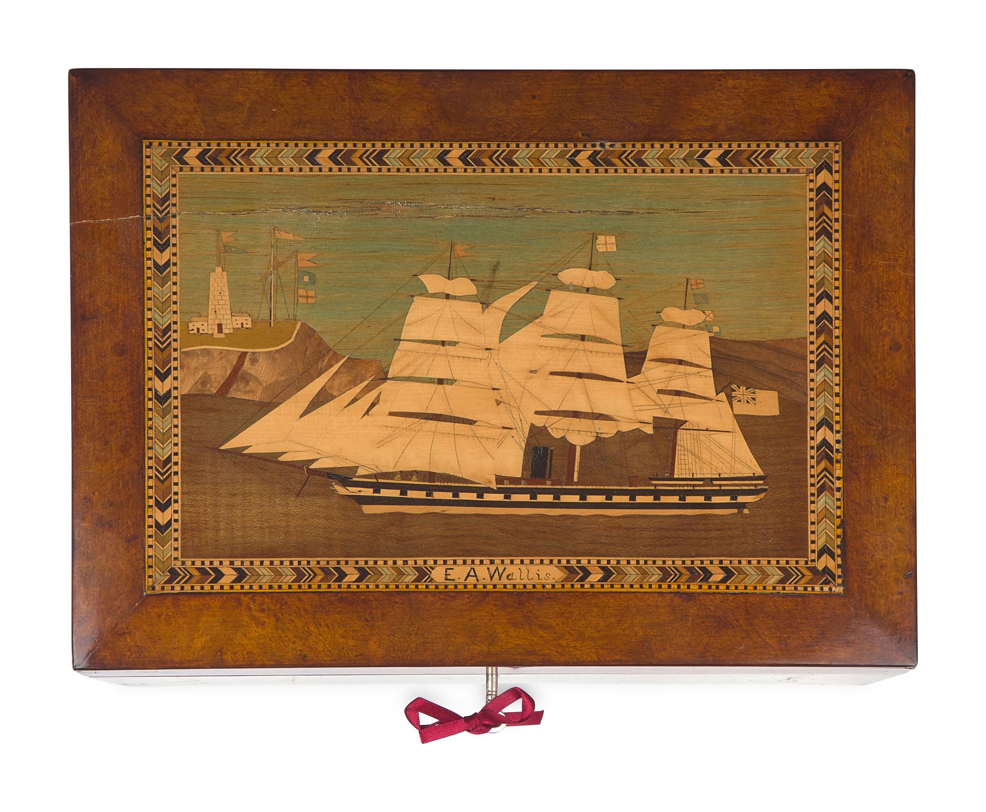 A Trinity House Inlaid Sewing or Work Box, England, Circa 1880