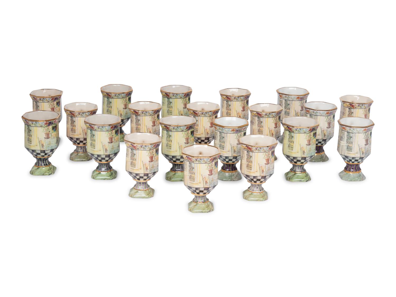 A Set of Twenty-One MacKenzie-Childs MacLachlan Ceramic Mugs