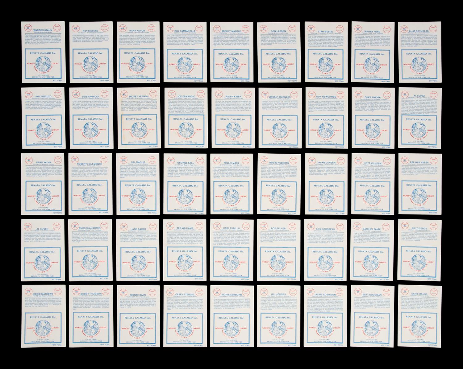 A Group of Over 100 1970s-80s Hall of Fame Baseball Cards Including an Eddie Murray Rookie and Complete 1977 TCMA Renata Galasso Series One Set