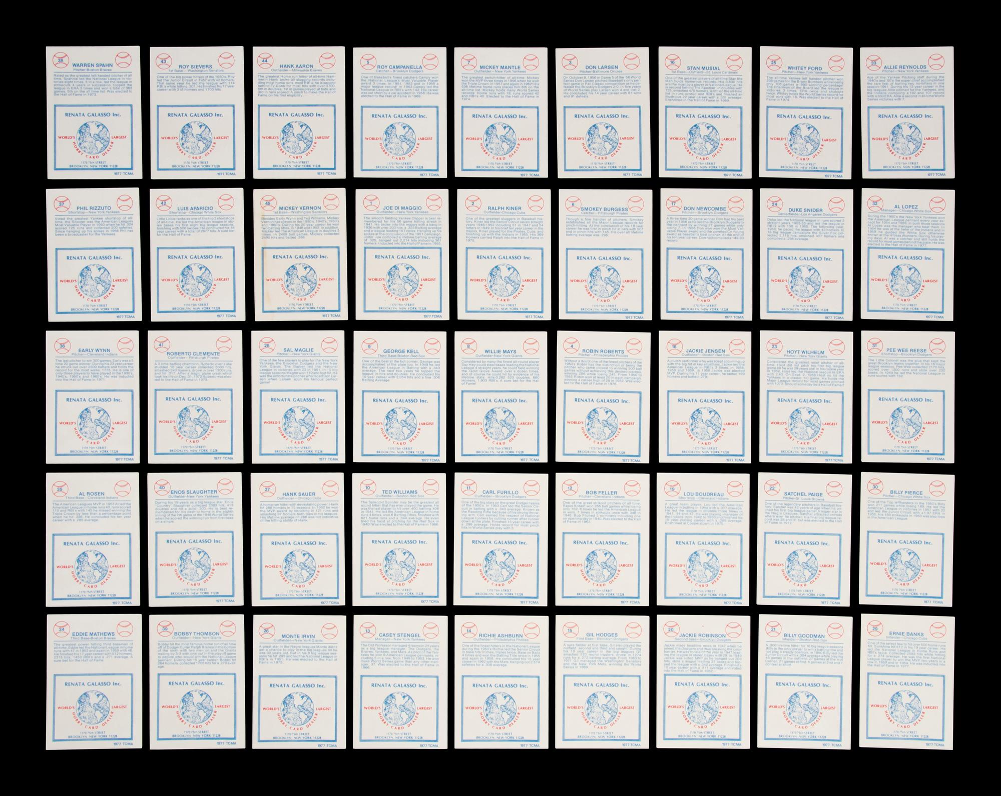 A Group of Over 100 1970s-80s Hall of Fame Baseball Cards Including an Eddie Murray Rookie and Complete 1977 TCMA Renata Galasso Series One Set
