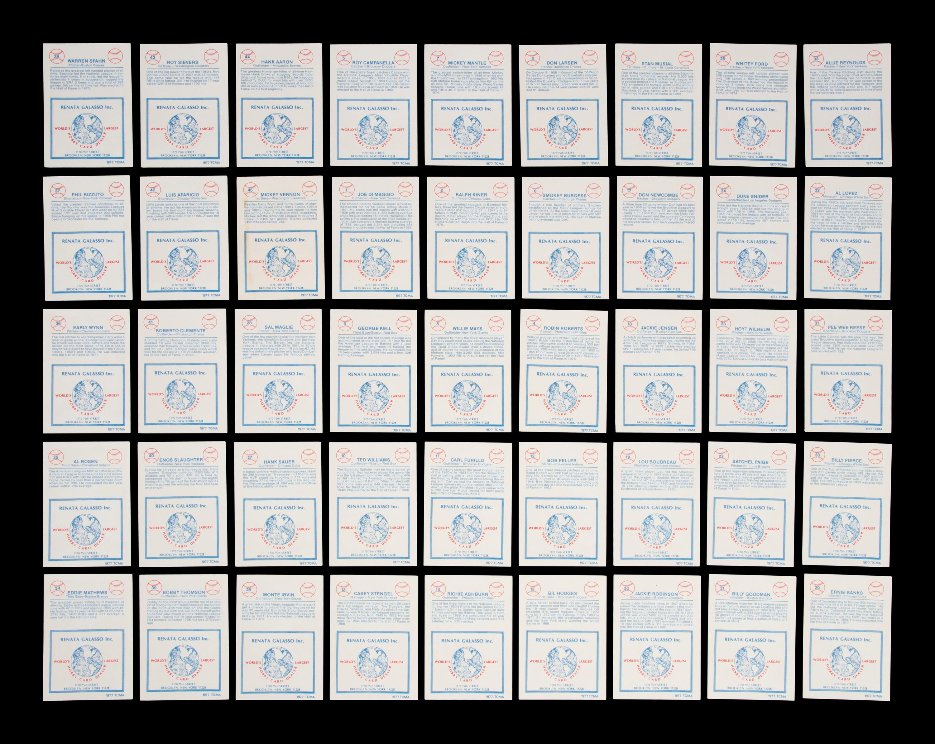 A Group of Over 100 1970s-80s Hall of Fame Baseball Cards Including an Eddie Murray Rookie and Complete 1977 TCMA Renata Galasso Series One Set