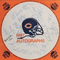 A 1987 Chicago Bears Team Signed Display Including Walter Payton, William Perry and Dan Hampton,